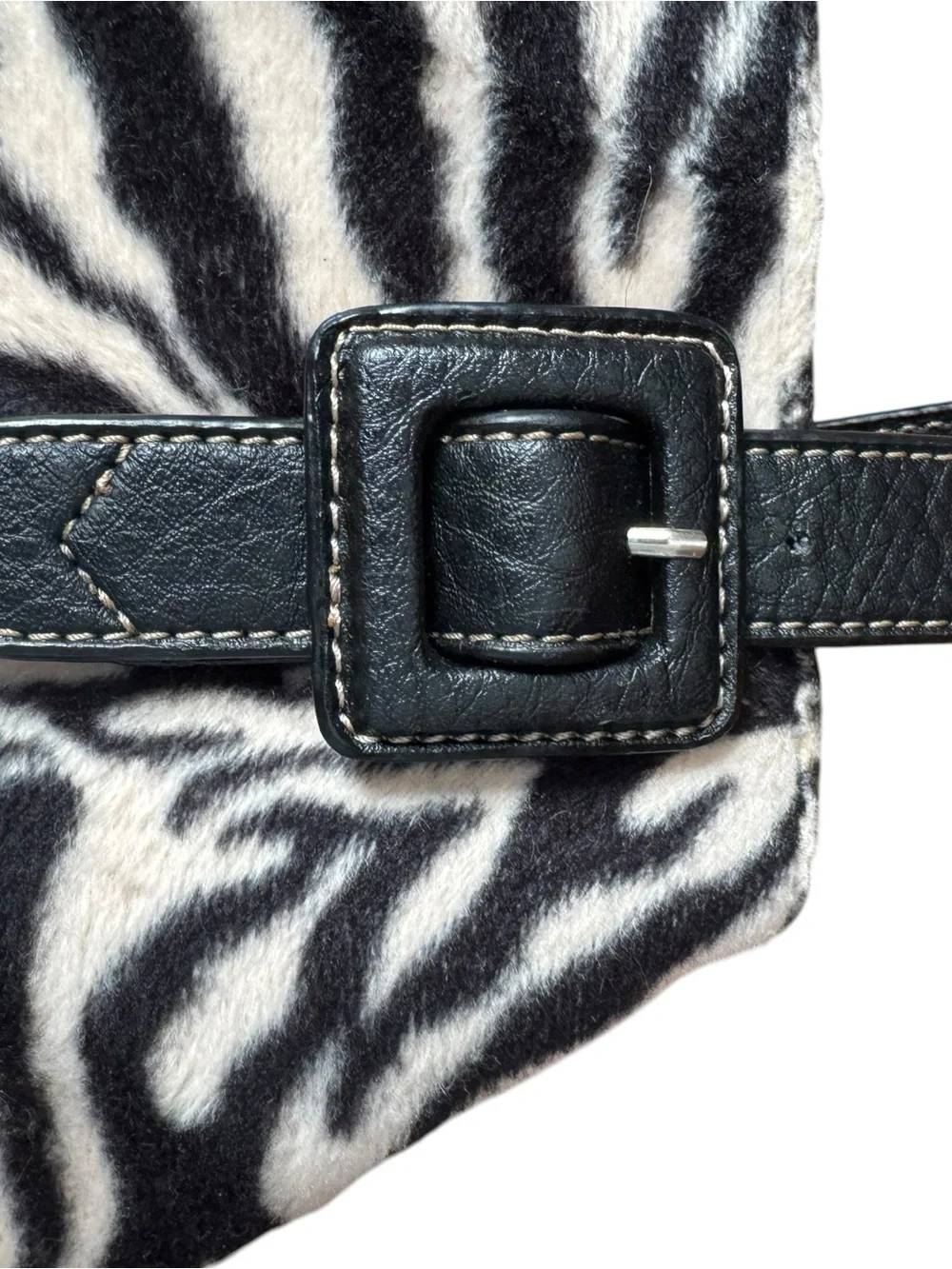 Vintage Liz Claiborne Zebra Print Textured Tote Bag